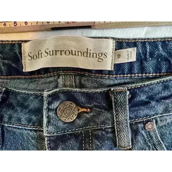 Soft Surroundings Denim Size 10 Stretch Jeans Comfort Cuffed - Picture 2 of 8